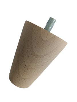 Krótka noga toczona drewniana bukowa marchewka 6 cm ze śrubą M8