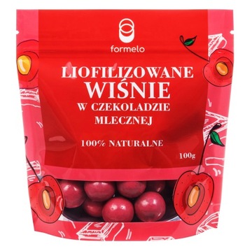 FORMELO LIOFILIZOWANE WIŚNIE W CZEKOLADZIE MLECZNEJ 100% NATURALNE 100g
