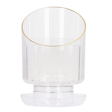 Przezroczysty uchwyt na pędzle do makijażu Obrotowy, wodoodporny, TQ