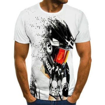 KOSZULKA MĘSKA T-SHIRT GRAFICZNY MOTOCYKLISTY L