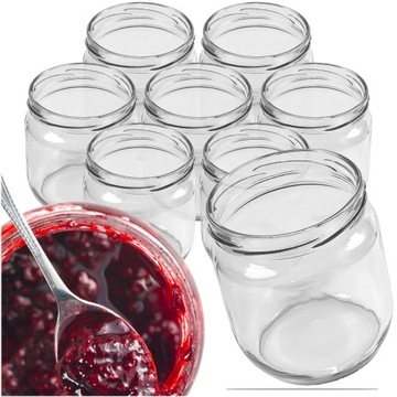 Słoik szklany 0,425l 425ml Fi 82 6z Słoiki do miodu dżemu ZESTAW x 8szt.