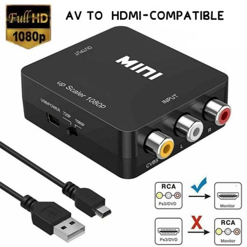 ADAPTER KONWERTER AV RCA CVBS CINCH DO HDMI 1
