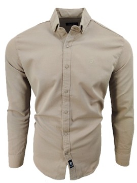 РУБАШКА МУЖСКАЯ С ВОРОТНИКОМ БЕЖЕВАЯ 3607 РАЗМЕР: L 41/42