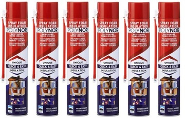 6 x POLYNOR Home 750 ml piana do ociepleń PUR