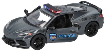 Metalowy model AUTKO Chevrolet Corvette model 2021 POLICYJNE auto z napędem
