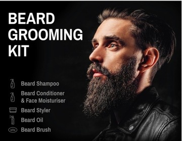 Профессиональный набор для ухода за бородой с аксессуарами и косметикой