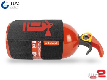 Автомобильный огнетушитель 1кг + держатель на липучке