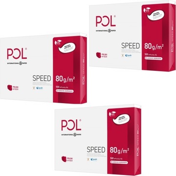 Papier POLSPEED A4 80g 1500 kartek 3 ryzy