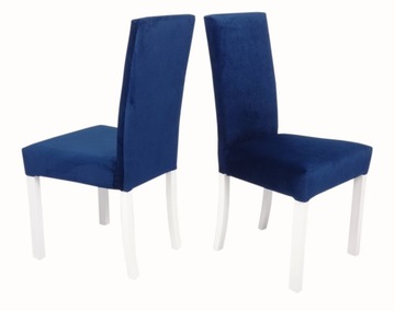 komplet 6x SOLIDNE drewniane krzesła tapicerowane białe nogi velvet KOLORY