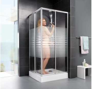 KABINA PRYSZNICOWA AQUAFORM 90 x 90 BIAŁA PASY