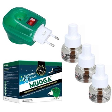 Mugga ELEKTRO + 3 Wkłady na komary 45 nocy 35ml