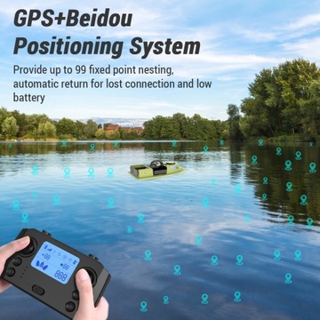 D19 GPS BAIT BOAT 500M LED 99 GPS-точек С 4 КОНТЕЙНЕРАМИ 12000 мАч