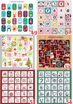 РОЖДЕСТВЕНСКИЕ НАКЛЕЙКИ АДВЕНТ-КАЛЕНДАРЬ 10х10 узор