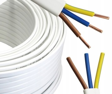 PRZEWÓD PŁASKI ELEKTRYCZNY YDYp 3 x 2,5MM NA METRY
