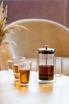 Стеклянный заварник для чая 1000 мл diva silver