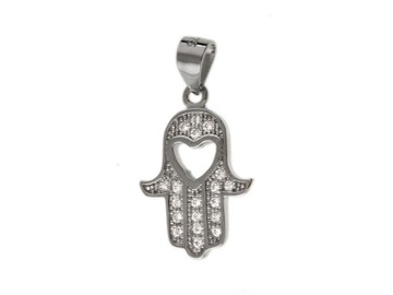 RODOWANA SREBRNA ZAWIESZKA DŁOŃ FATIMY AMULET