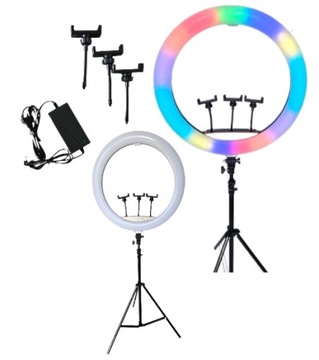 Lampa pierścieniowa RING LED 45cm Statyw 200W
