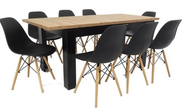 Duży stół 80x140/180 i 8 krzeseł do JADALNI SALONU