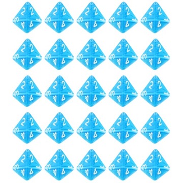 ZESTAW 25 KOSTEK K4 RPG ŁZA OCEANU KOŚĆ CZTEROŚCIENNA