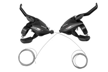 KLAMKOMANETKI SUNRUN JAK SHIMANO KPL lewa3 + prawa 7 CZARNA SK-KD-81