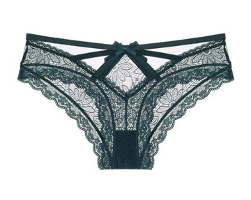 A13 Sexowne koronkowe stringi z strapsami XL