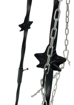 GRILL OGRODOWY KUTY TRÓJNÓG PALENISKO REGULOWANY RUSZT NIERDZEWNY +SZCZYPCE