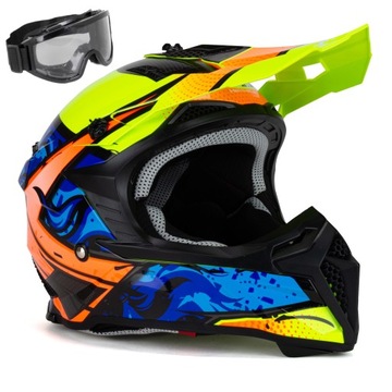 HORN KASK MOTOCYKLOWY CROSS 304 PROMOCJA GOGLE M