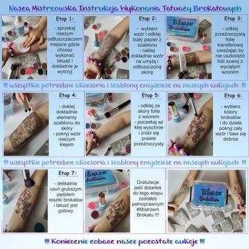 BROKAT RÓŻ FIOLETOWY TATUAŻE BROKATOWE 3ML