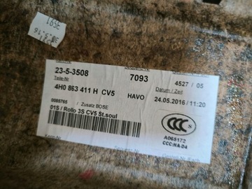AUDI A8 4H D4 LONG POLIČKA ZADNÍ KUFRU 4H0863411H