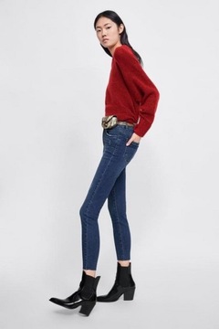 P3G016 ZARA__MI1 SPODNIE JEANS RURKI PRZETARCIA _S