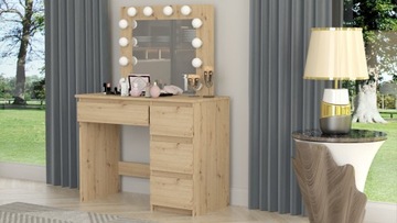 КОСМЕТИЧЕСКОЕ ЗЕРКАЛО ДЛЯ ТРУБОЧНОГО СТОЛИКА С 12x СВЕТОДИОДНОЙ ПОДСВЕТКОЙ ДУБ АРТИЗАН