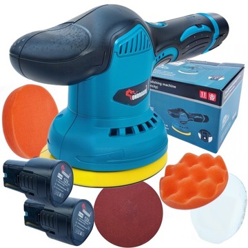 АККУМУЛЯТОРНАЯ ЭКСЦЕНТРИЧЕСКАЯ ПОЛИРОВАЛЬНАЯ МАШИНА +2 аккумулятора 2,0 Ач 12 В 13000 об/мин