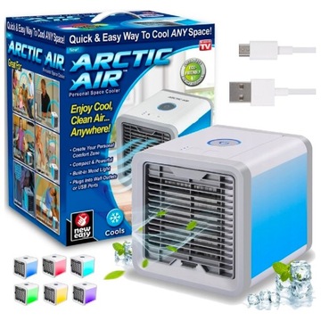 AIR ARCTIC COOLER LED USB MINI MOBILNY PRZENOŚNY KLIMATYZATOR WODĘ LED