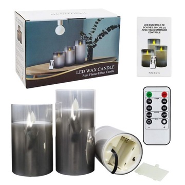 3 СВЕТОДИОДНЫЕ СВЕЧИ НА ЭЛЕКТРИЧЕСКИХ АККУМУЛЯТОРАХ С ДИСТАНЦИОННЫМ УПРАВЛЕНИЕМ