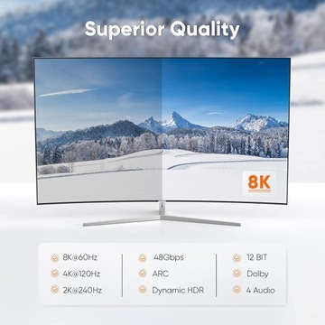 CERTYFIKOWANY Kabel HDMI 2.1 8K 4K eARC PREMIUM 3m CableCreation HDR CEC VR