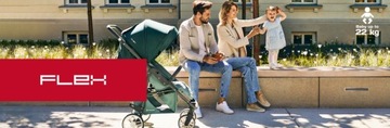 WÓZEK SPACEROWY LEKKI SKŁADANY SPACERÓWKA FLEX DUŻE KOŁA 0-22KG + AKCESORIA