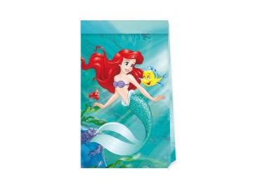 Disney Принцеси, Сумка паперова Ariel Curious 4 шт. FSC