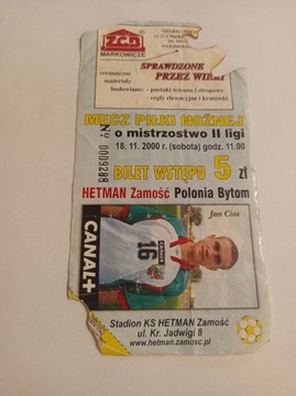 HETMAN ZAMOŚĆ - POLONIA BYTOM 18-11-2000