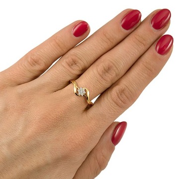 ЗОЛОТОЕ ОБРУЧАЛЬНОЕ КОЛЬЦО 585 ЦИРКОНИЙ 14К R15