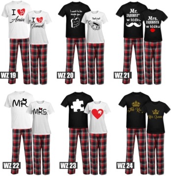 2x пижамы для пар в клетку в качестве подарка на День святого Валентина HIT