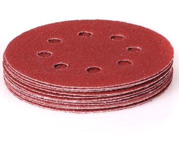 ШЛИФОВАЛЬНАЯ БУМАГА НА ВЕЛКРО 125 мм P100 ДИСК С ОТВЕРСТИЯМИ ШЛИФОВАЛЬНЫЙ НАБОР 10 шт.