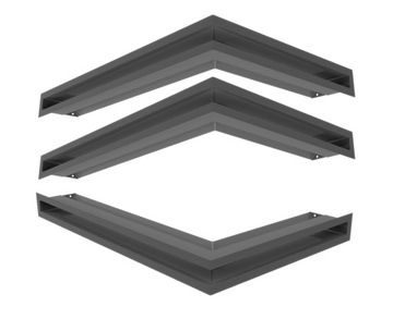 Kratka kominkowa narożna LUFT 600x400x60 prawy 3sz
