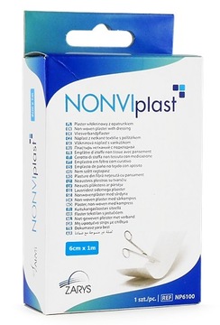 Plaster NONVIplast 6cm/1m włókninowy z opatrunkiem