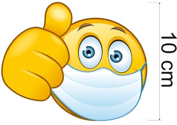 НАКЛЕЙКА НА ОКНО 10 см x 12,5 см НАДЕТЬ МАСКУ ОК