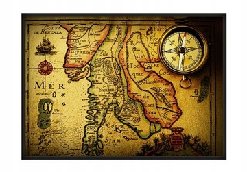 OBRAZ PLAKAT W RAMIE 53x73 cm Mapa P745