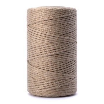 Sznurek do makramy bawełniany dark beige 2mm 60m