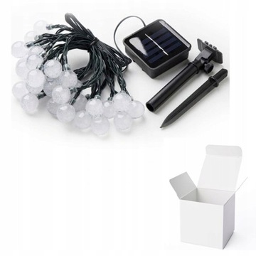 СОЛНЕЧНЫЕ САДОВЫЕ ЛАМПЫ GIRLANDA 50LED, 9,5м ХОЛОДНАЯ