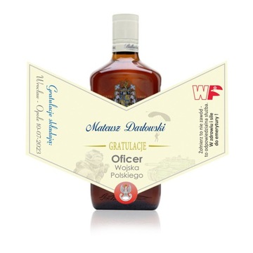PREZENT NA AWANS ŻOŁNIERZA etykieta whisky Ball.