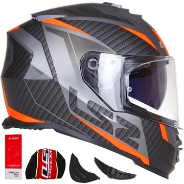 Kask motocyklowy LS2 FF800 STORM II Racer orange PINLOCK blenda ECE 22.06