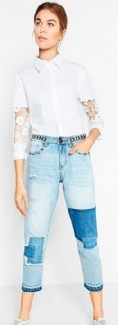 DESIGUAL Denim spodnie jeans boyfriend relaxed 28